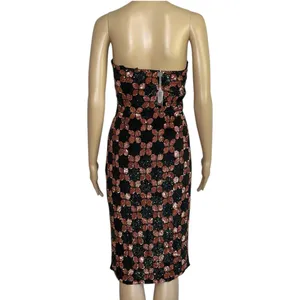 RETROFÊTE Jacqueline Sequin Dress, Black/Pink, Small thumbnail 8