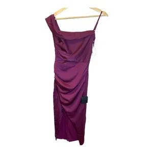 Lulus Showing Off A Little Magenta Asymmetrical Tulip Midi Dress XS Formal NWT thumbnail 4