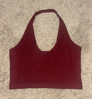 Burgundy Brandy Melville Halter Top thumbnail 1