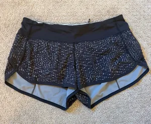 Lululemon Black and Gray Patterned Speed Up 2.5” Running Athletic Shorts thumbnail 1
