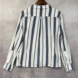 Fresh Produce Women Button Down Top Size XL Striped Cotton Coastal Beachy Preppy thumbnail 2