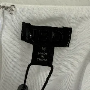 NWT NBD‎ White Bodycon Mini Dress Spaghetti Strap Slit Size M READ thumbnail 2