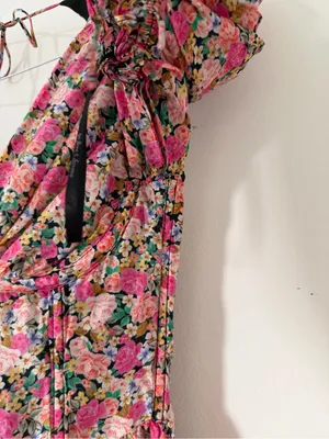 For Love and Lemons Paulina Mini Dress in Pink Floral Size XS Bustier Style thumbnail 5