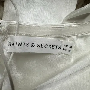 Saints + Secrets NWT White Bridal HalterA-Line Silk Dress thumbnail 9
