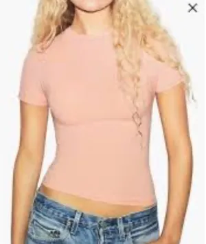 Skims Fits Everybody Short Sleeve T-Shirt Sz L Comfy Casual Preppy Minimal thumbnail 1