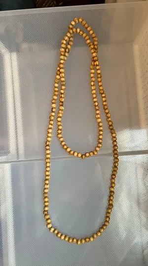 Wooden Beaded Necklace Tan thumbnail 1