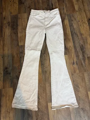 7 For All Mankind Cream High-Rise Women’s Wide Leg Jeans size 28 thumbnail 3
