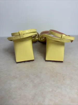 J.CREW Women's Layne Yellow Strappy-Sandal Leather Heels Size 10 thumbnail 7