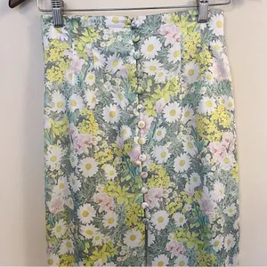 Zara Daisy Meadow Floral Printed Satin Midi Skirt Size XS Bloggers Fave Holiday thumbnail 2