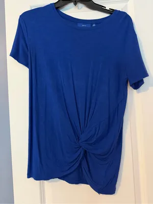 Blue tie front top thumbnail 1