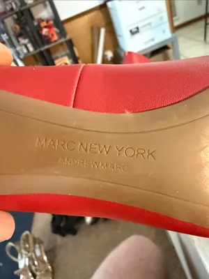 Marc New York Red Leather Pointed Toe Leather Pumps thumbnail 8