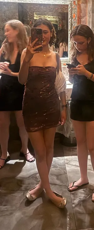 Sequin purple peppermayo mini dress thumbnail 1