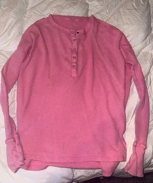 Aerie Pink Waffle Knit Sweater thumbnail 1