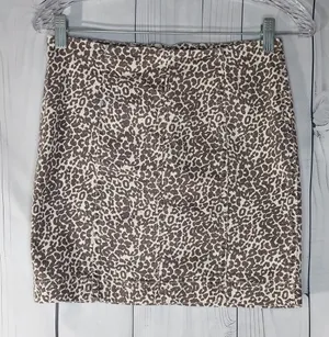 Free People Modern Femme Leopard Print Denim Mini Bohochic Indie Sleaze Skirt thumbnail 1