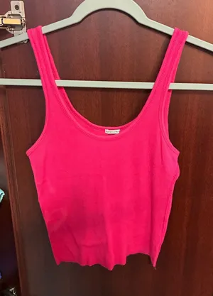 Women’s Abercrombie & Fitch Hot Pink Ribbed Tank Top Size Small thumbnail 1