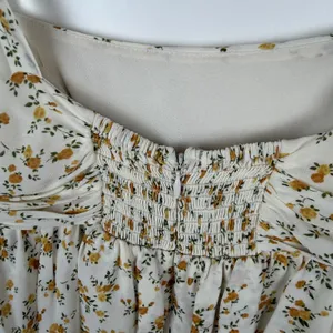 Reformation Avni Floral Tiered Sundress Small Yellow Cottage Feminine Coquette thumbnail 4
