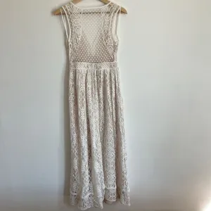 Deep V neck Sleeveless Lace Maxi Dress - Prom Wedding Guest Vacation Beach thumbnail 4