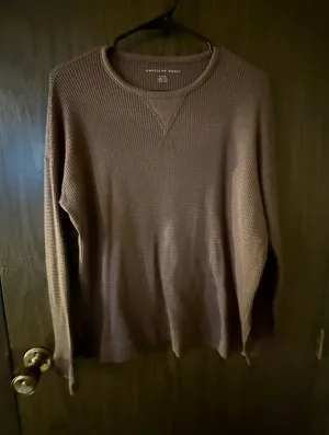 American Eagle Outfitters brown waffle top  thumbnail 1
