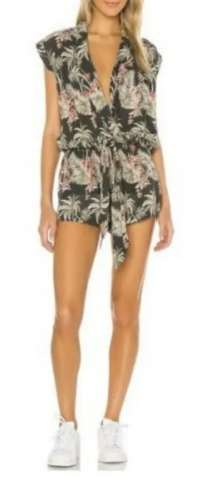 Revolve One‎ Teaspoon Tropical Print Romper Palm Tree Resort Beach Vacation thumbnail 1