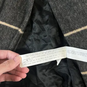 Zara Basic Womens Grey Plaid Wool Blend Swing Coat Jacket Size S Pleated Back thumbnail 4
