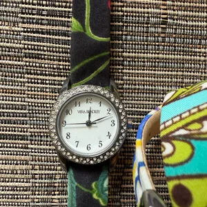 Vera Bradley Watch Women Silver Tone‎ Interchangeable Band Needs New Battery thumbnail 2