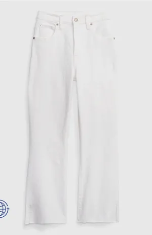 Gap Kick Fit High Waisted Crop Flare White Jeans thumbnail 3