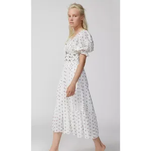 For Love & Lemons Guisti Floral Midi Dress – Smocked Bodice, Women’s Size S thumbnail 2