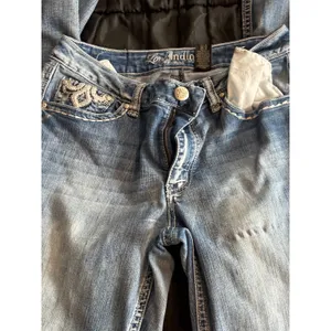 Love Indigo Premium Womens Bootcut Jeans Embroidered Fleur De Lis Medium Wash thumbnail 6