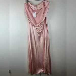 Showpo Charlita Strapless Cowl Back Satin‎ Maxi Dress Women’s Sz 16 NWT thumbnail 6