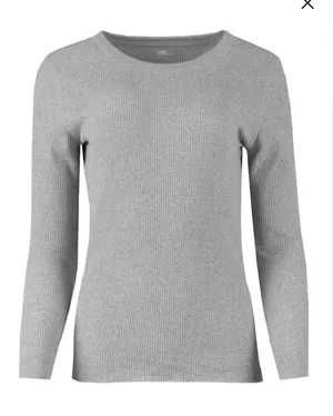 FRUIT OF THE LOOM Womens Waffle T-shirt Size 20 Thermal Style Gray New thumbnail 1