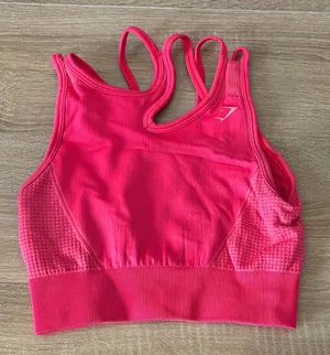 Gymshark Hot Pink Seamless Sports Crop thumbnail 1