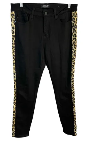 Judy Blue Size 13/31 Jeans Black Skinny Jegging Leopard Stripe Mid Rise 1655‎ thumbnail 1