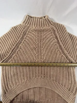 FREE PEOPLE "Sweetheart Sweater" cotton chunky Women's Size M thumbnail 6