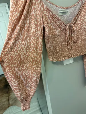 Urban Outfitters Leopard Old Soul Smocked Top S thumbnail 3