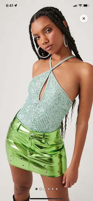Forever 21 Sequin crisscross Bodysuit thumbnail 1