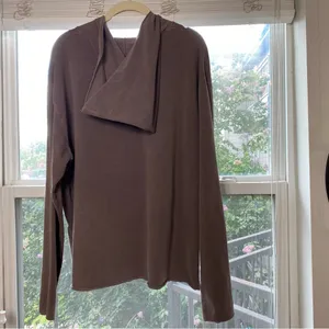 Jersey"I Left My Boat In Cape Cod" Brown Grunge Graphic Hoodie Fall Top XXL EUC thumbnail 2