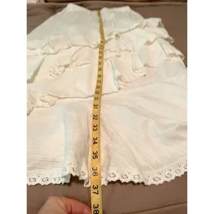 Mable Mischa Crochet Lace White Tired Ruffle Maxi Skirt Coastal Cowgirl Boho M thumbnail 16