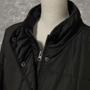 THREAD & SUPPLY | High Collar Quilted Black Full Zip & Snap Puffer Jacket Size M thumbnail 2