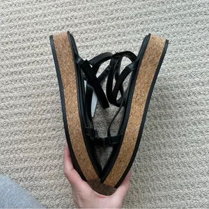 A New Day Black Nova Platform Cork Strappy Sandals Size 8 thumbnail 7