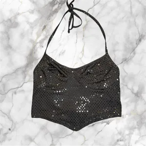 Love‎ J Black Sequin Halter Top Small Y2K Festival Clubwear thumbnail 10