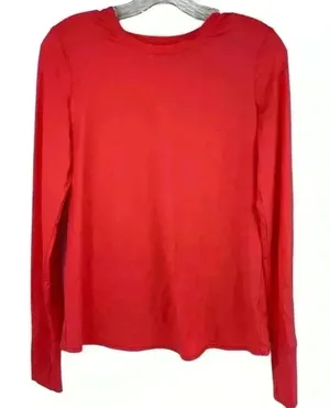 Athleta Sunlover‎ UPF 50+Tulip Back Top Long Sleeve Crew Neck Top Pink Size S thumbnail 1