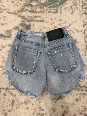 One Teaspoon Outlaws Distressed Button Fly Denim Shorts Size 22/000 thumbnail 3