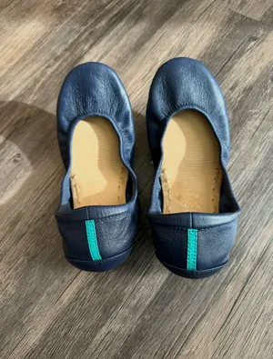 Tieks Leather Ballet Flats California Navy Blue 6 thumbnail 2