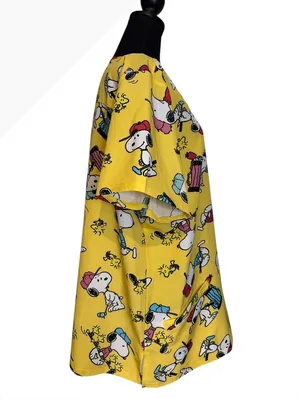 Peanuts Yellow Snoopy Print Casual T-Shirt Dress 2XL thumbnail 3