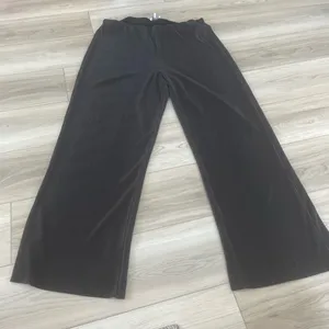 WAYF Black Wideleg Elastic Waist Pleated‎ Pinstripe Trousers Pants Size XL thumbnail 1