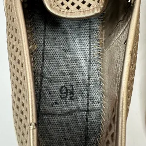 Tory Burch Women size 9.5 Metallic Gold Perforated Leather Slip On Shoes thumbnail 10