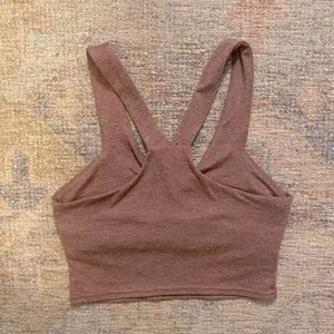 Quince Ultra Soft V-Neck Cropped Tank in Heather Rose thumbnail 8
