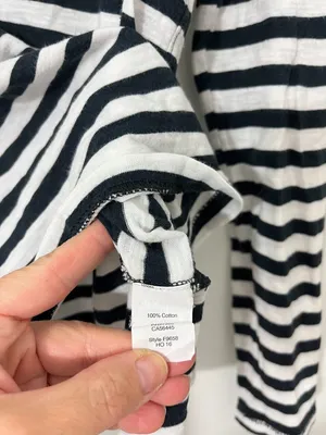 Madewell Small Black & White Striped "Mwah" Embroidered Long-Sleeve Top thumbnail 5