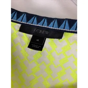 J.Crew Neon Green Geometric Print Sleeveless Dress‎ Size 4 Pockets thumbnail 7