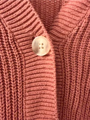 LOFT Dusty Rose Chunky Knit Button Cardigan thumbnail 2